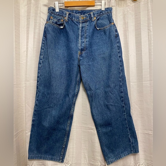 Vintage 1990 Levi’s 501 Made in USA Jeans Hemmed Altered Button Fly Short Length - Picture 2 of 9